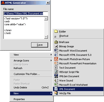 Figure 20 Creating XML and HTML Files